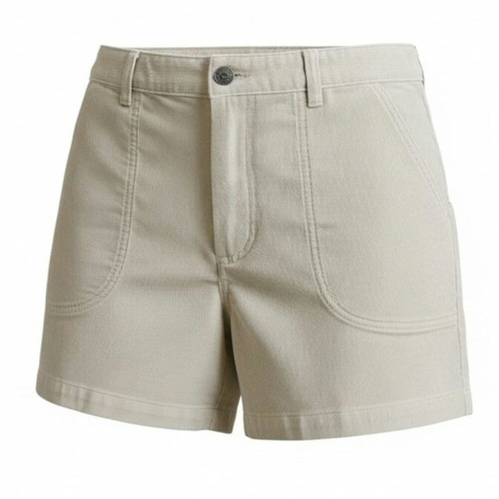 Patagonia Women's Corduroy Stand Up Shorts Creamy Beige Deep Pockets Size 18